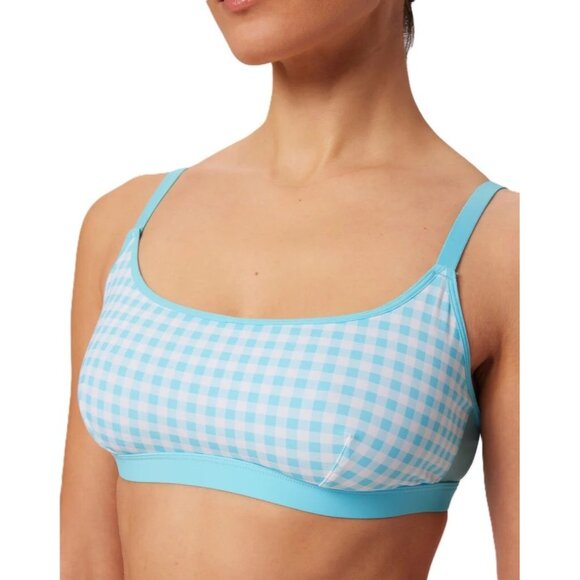Parade Re:Play Blue & White Gingham Print Scoop Wireless Bralette Bra -- Size XL - Picture 1 of 5
